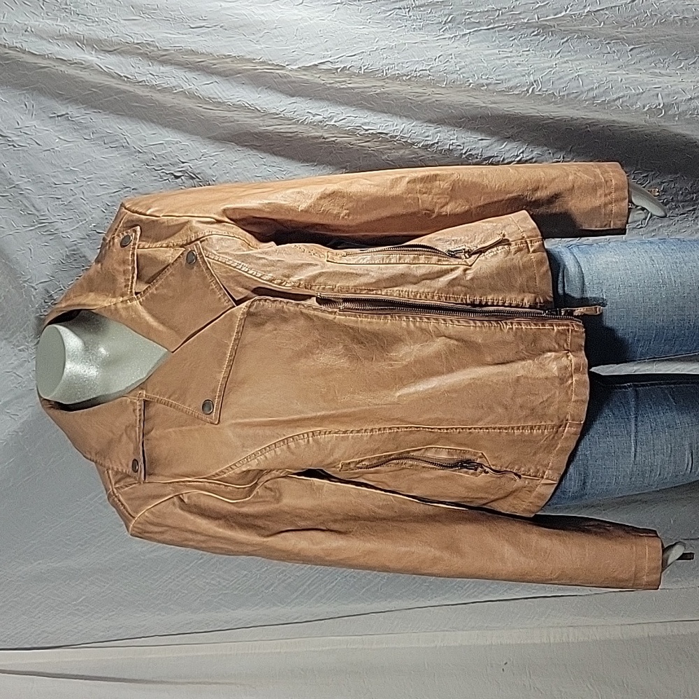 Tan Faux Leather Jacket